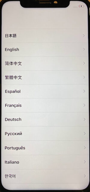 iPhone初期設定：言語設定